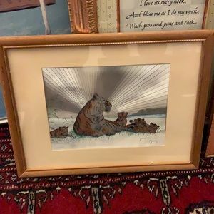 Vintage Josephine Marsh foil print- tigers